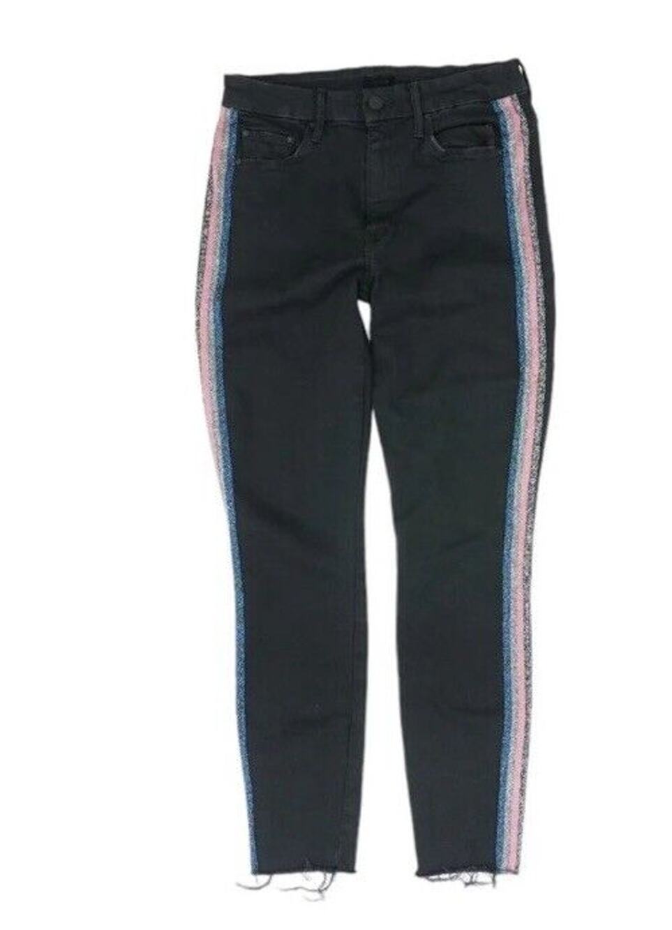 MOTHER jeans The Looker Ankle Fray Size 26 Black